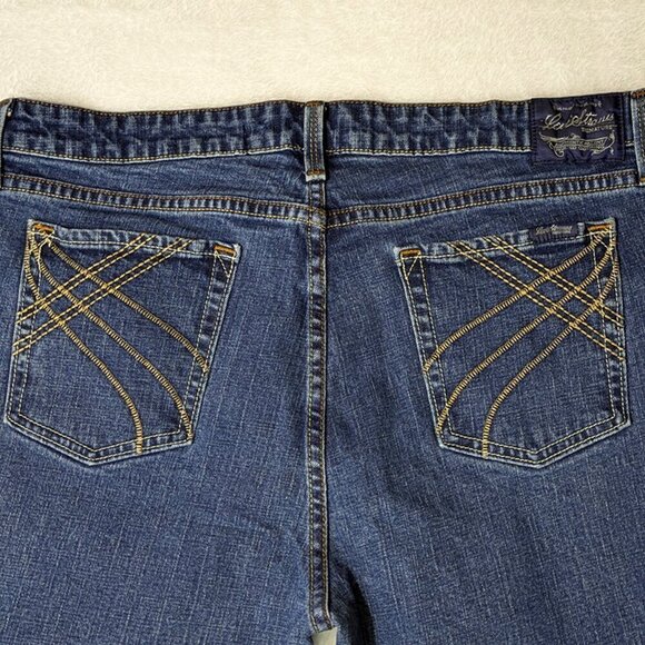 Levi Strauss Denim Jeans Juniors 17 Button Fly Stretch Low Rise Flare Med Wash - Picture 5 of 15